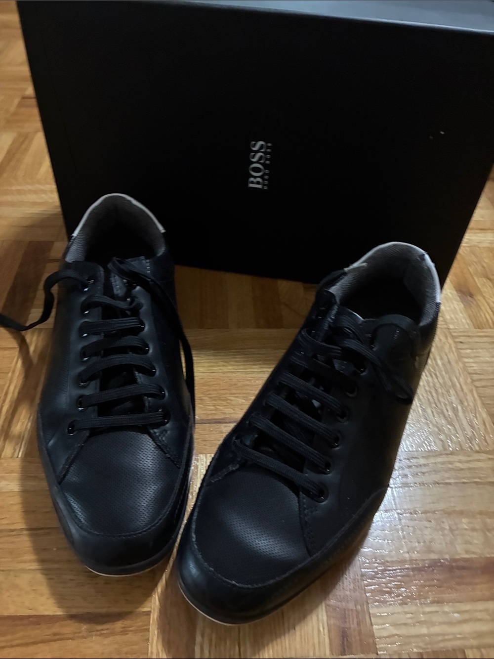 BOSS Black Low-Top Leather Sneakers